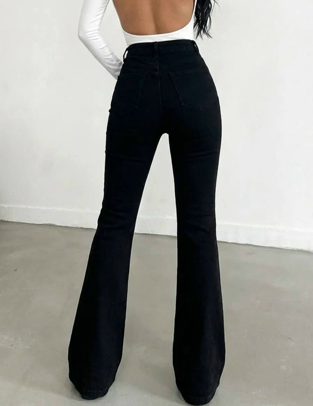 джинсы клеш женские,джинсы женские,черные женские качественные джинсы клеш от колена,черные джинсы клеш,джинсы клёш