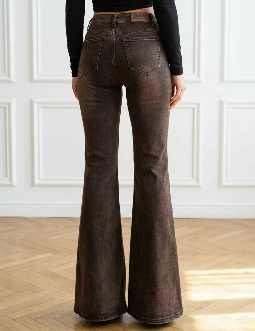коричневые джинсы клеш женские,джинсы клеш женские,джинсы стильные,коричневые джинсы,джинсы женские