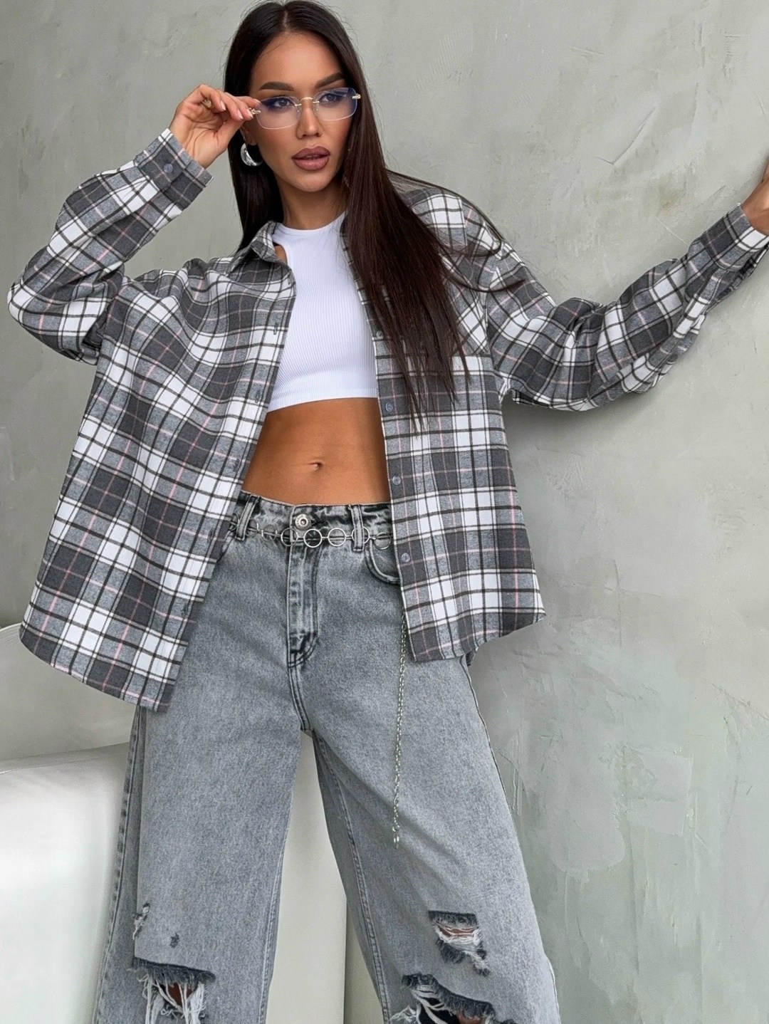 рубашка оверсайз в клетку betrendy wear,рубашка оверсайз в клетку удлиненная,рубашка варенка в клетку оверсайз удлиненная lady gina,рубашка в клетку,рубашка в клетку женская оверсайз