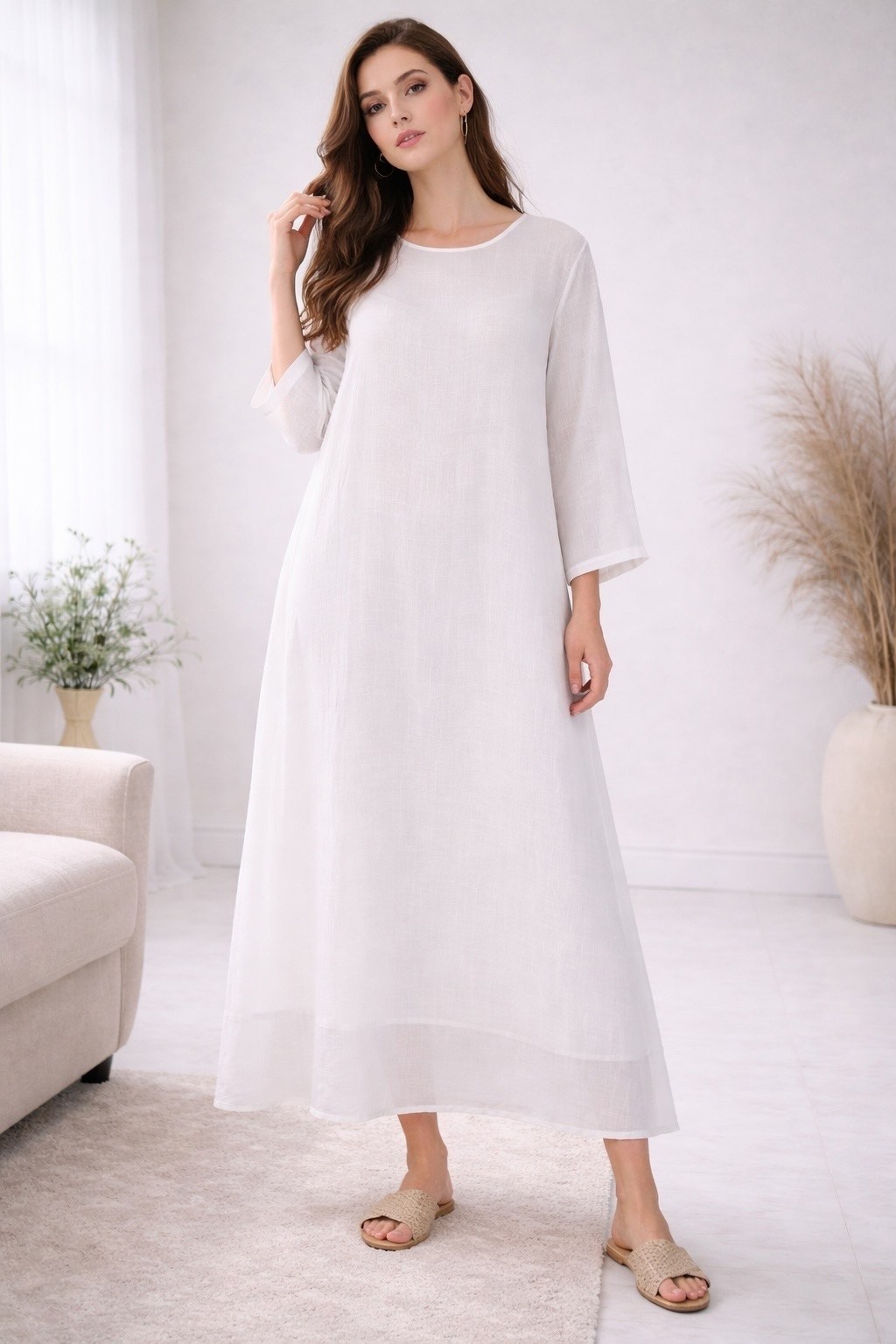 льняное платье,повседневные платья,платье бохо,льняное платье больших размеров,длинное платье из льна