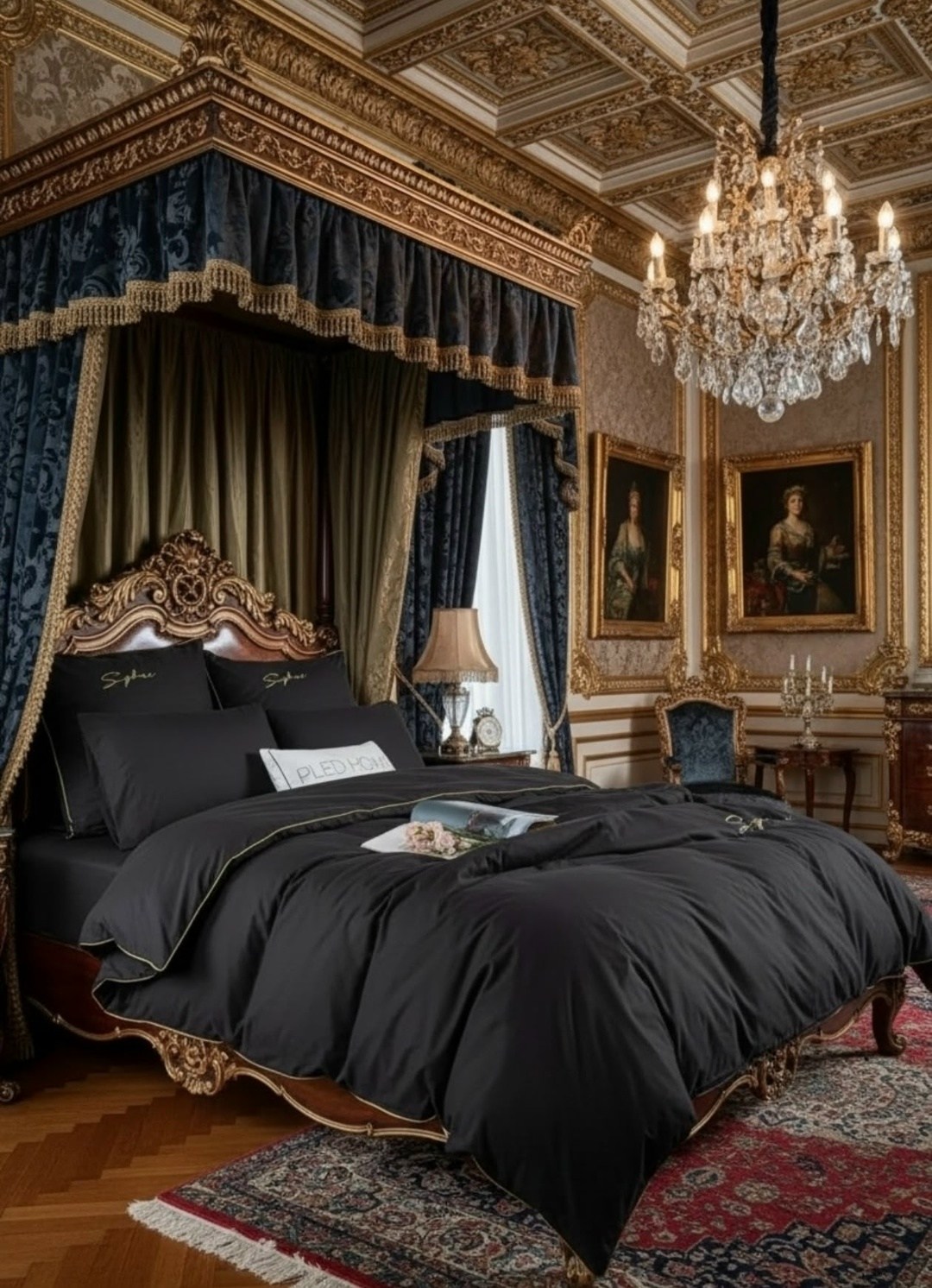 спальни дизайн,королевская спальня,спальня в готическом стиле,спальня в викторианском стиле,интерьер