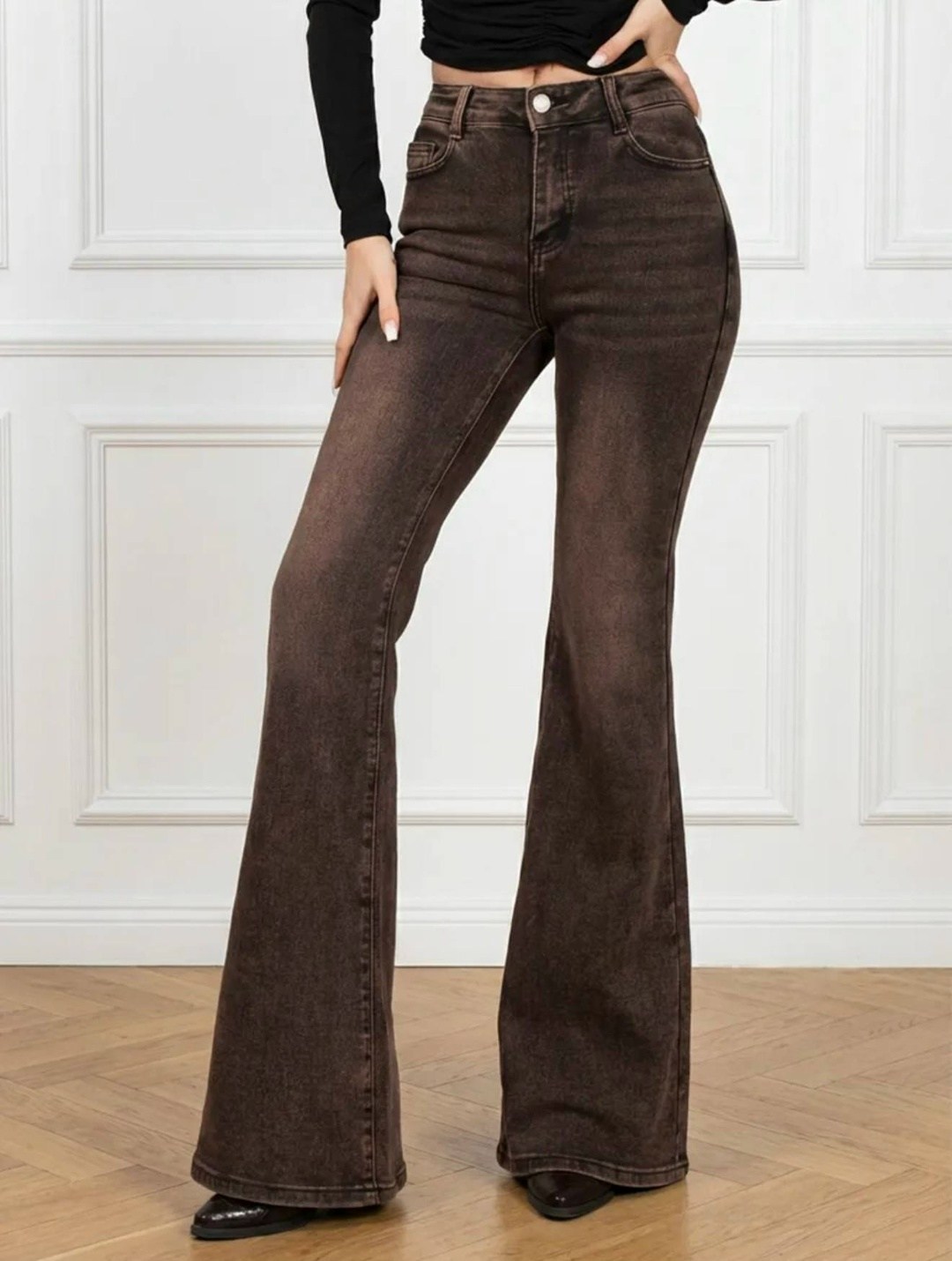 коричневые джинсы клеш женские,джинсы клеш женские,джинсы стильные,коричневые джинсы,джинсы женские