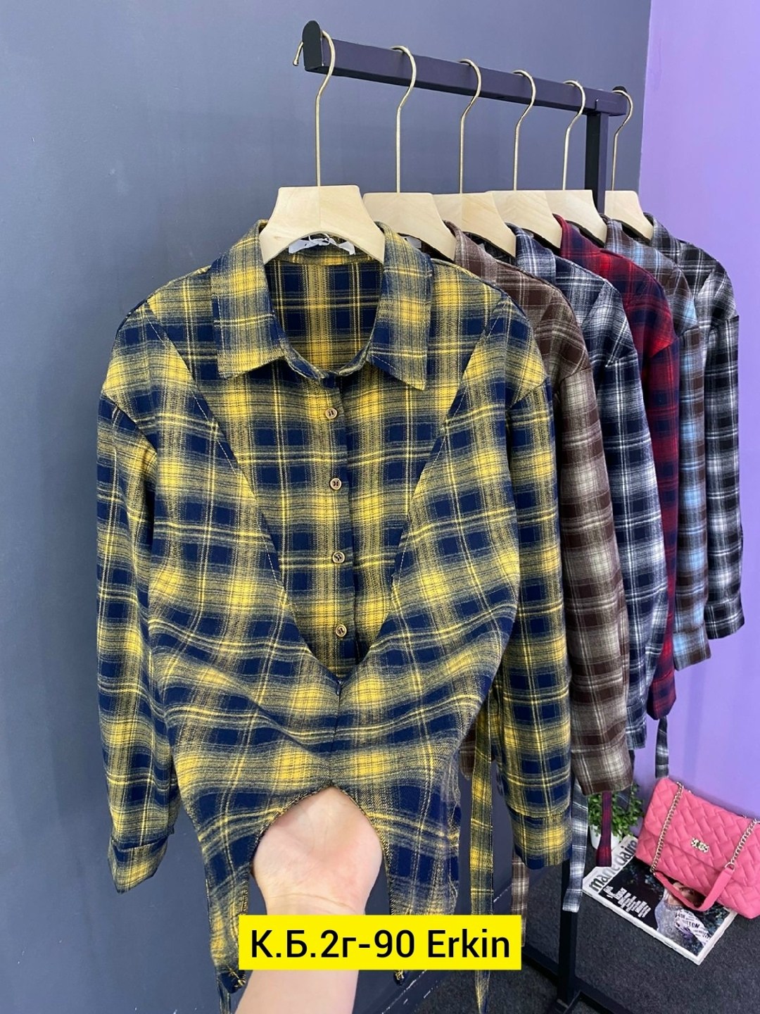 женская рубашка в клетку,рубашка в клетку,женская рубашка,рубашка,рубашка женская 7007 "клетка № 4"