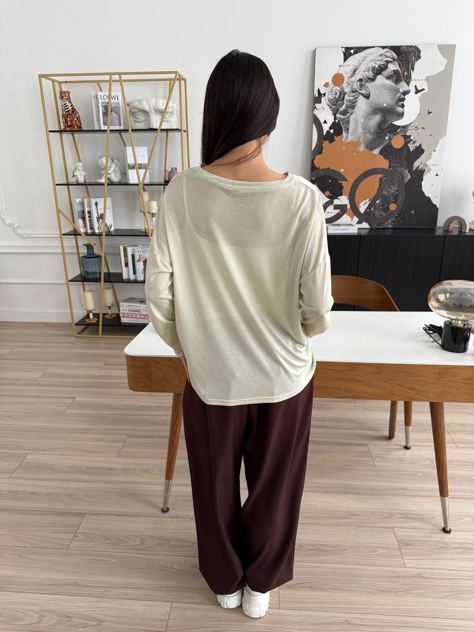 трикотажный джемпер,женская кофта,джемпер,брюки палаццо,широкие брюки