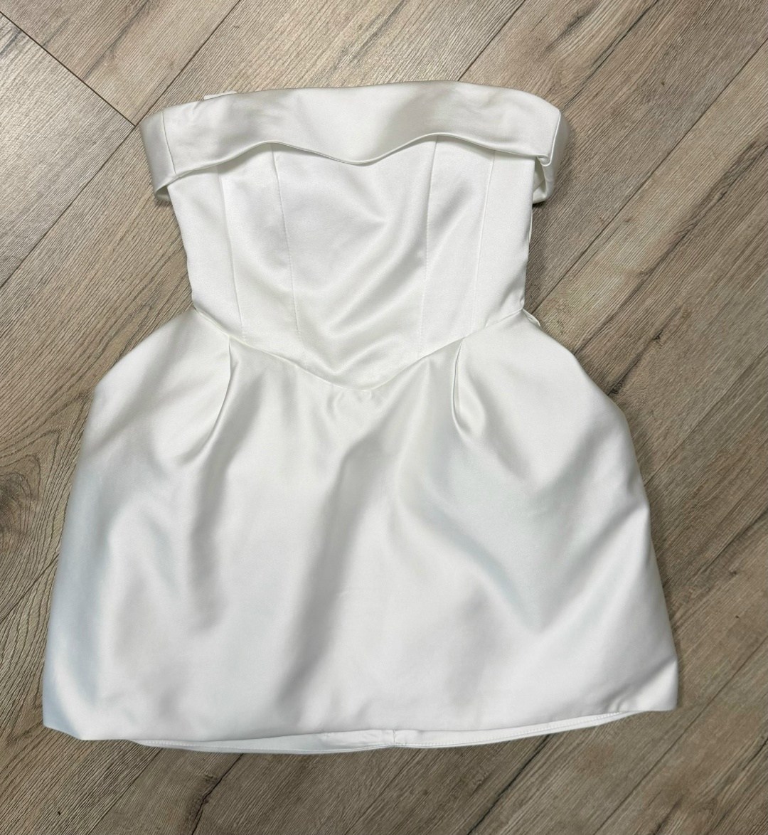 короткие платье,платье,атласное свадебное платье,свадебное платье,alex perry elyse strapless silk-faille mini dress