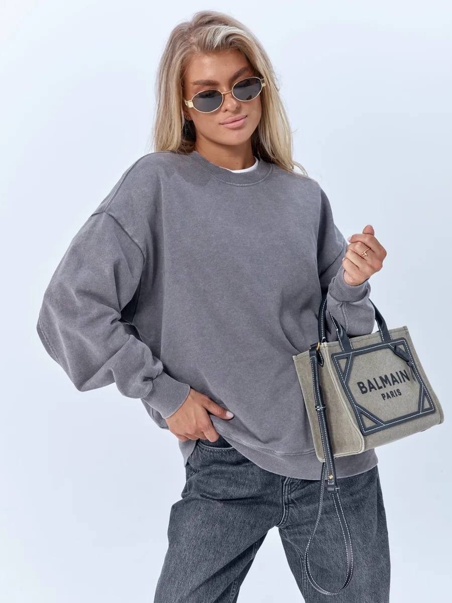 серый оверсайз свитшот,оверсайз свитшот базовый кофта худи panific,серый свитшот,свитшот оверсайз,cвитшот женский оверсайз