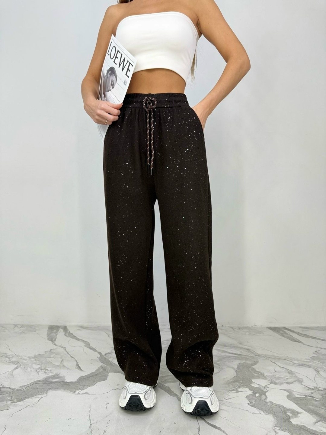 брюки с пайетками,брюки палаццо,женские брюки,женские штаны,брюки со стразами