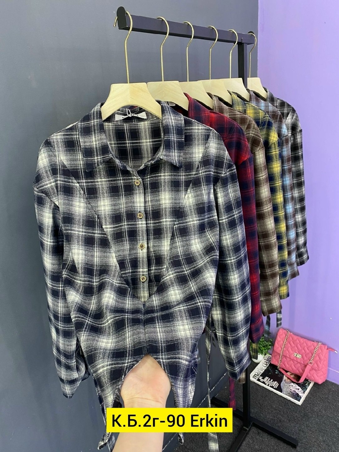 женская рубашка в клетку,рубашка в клетку,женская рубашка,рубашка,рубашка женская 7007 "клетка № 4"