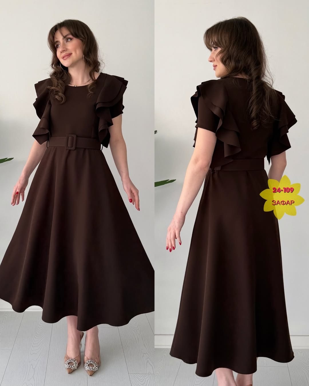 платье,нарядное платье,платье женская,платье миди,коричневое платье