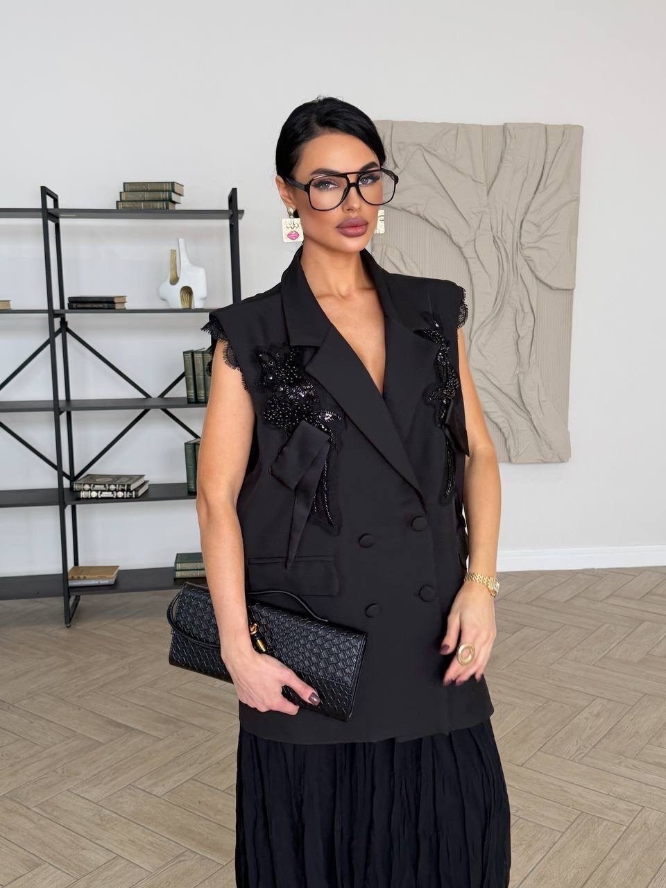 жилет классический,женский жилет,жилетка женская,жилет женский прямого кроя black charutti,жилет