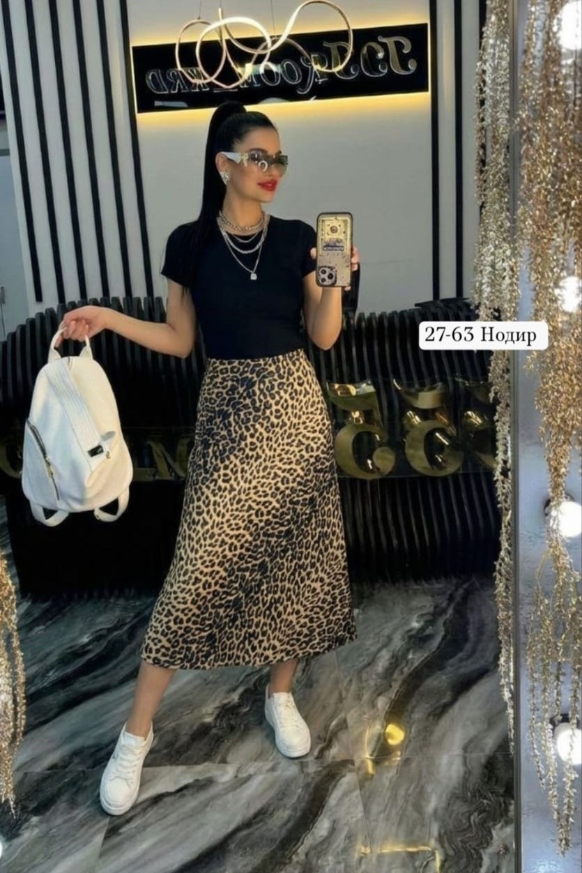 юбка леопард миди на резинке,леопардовая юбка,юбка леопард,юбка женская,юбка с леопардовым принтом