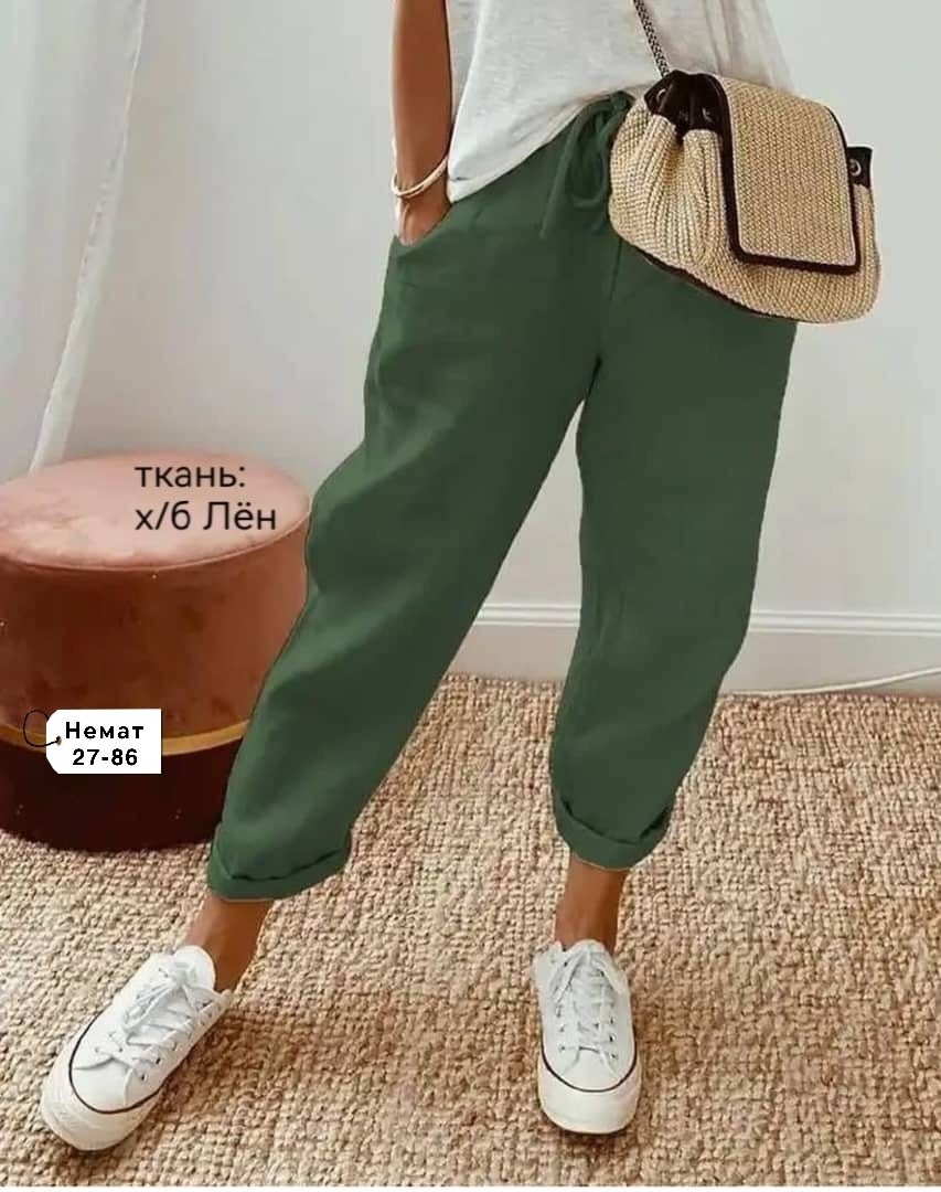 женский брюки,повседневные брюки,брюки женские из хлопка и льна,штаны лен,брюки летние женские