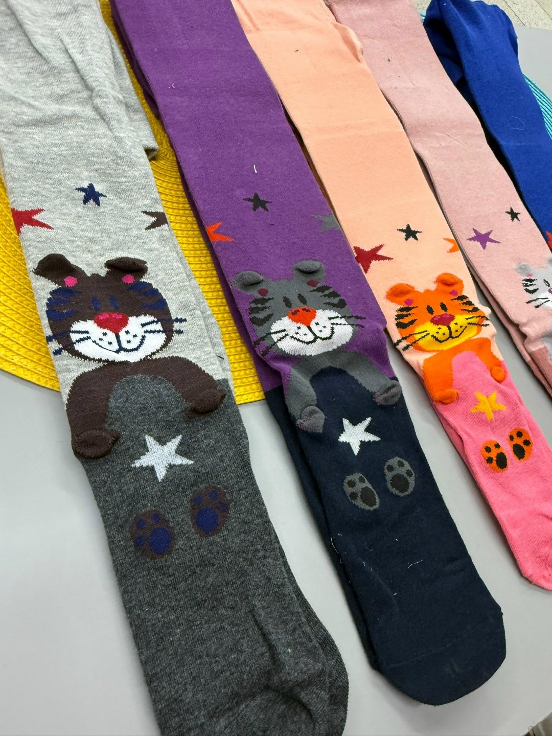 колготки детские,колготки детские махровые,колготки для девочек,колготки с кошками роза 9906,детские колготки для девочек