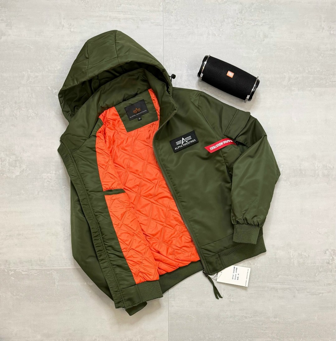 куртка alpha industries ma-1 tt hood custom зелено-серая,межсезонная куртка alpha industries ma-1 хаки,бомбер alpha industries ma 1,alpha industries куртка hooded ma1,куртка бомбер