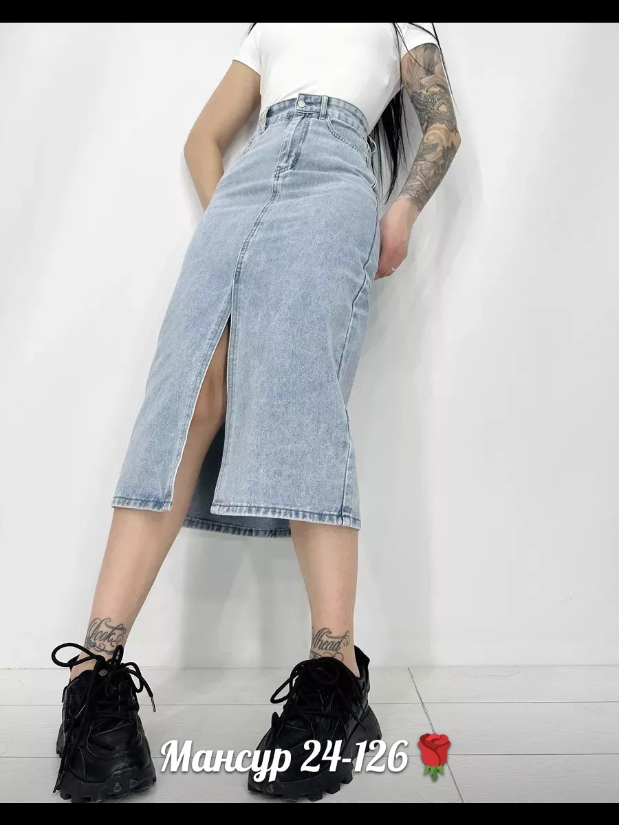 юбка женская джинсовая,юбка джинсовая миди с разрезом спереди gunikstyle,юбка джинсовая,джинсовая юбка с идеальной посадкой,юбка женская