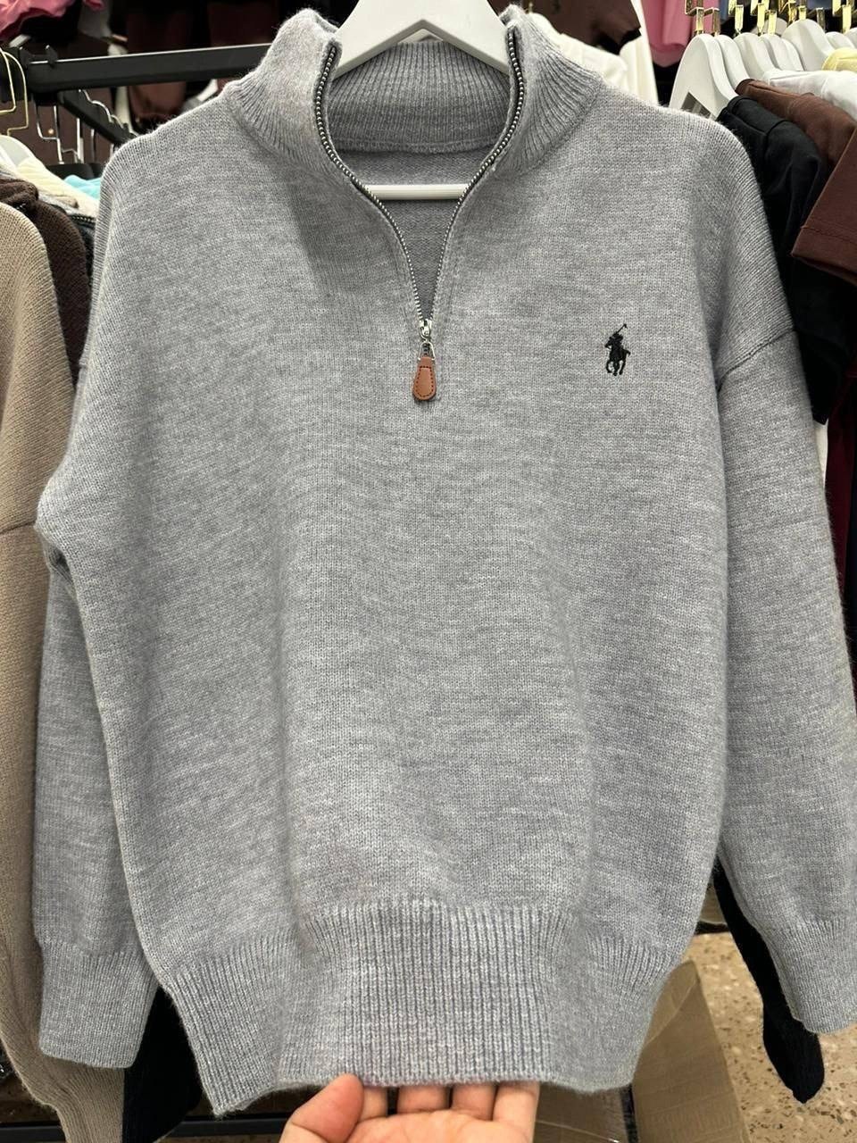 свитер кашемир,мужской свитер,polo ralph lauren свитер с вышивкой polo pony коричневый,свитер,свитер поло