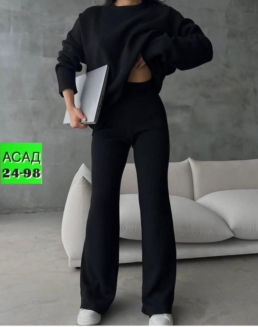 трикотажные костюмы,женские костюмы,костюм женский: свитер и штаны (one size 42-48) арт. 1385089,трикотажный костюм двойка qu style,трикотажный костюм женский