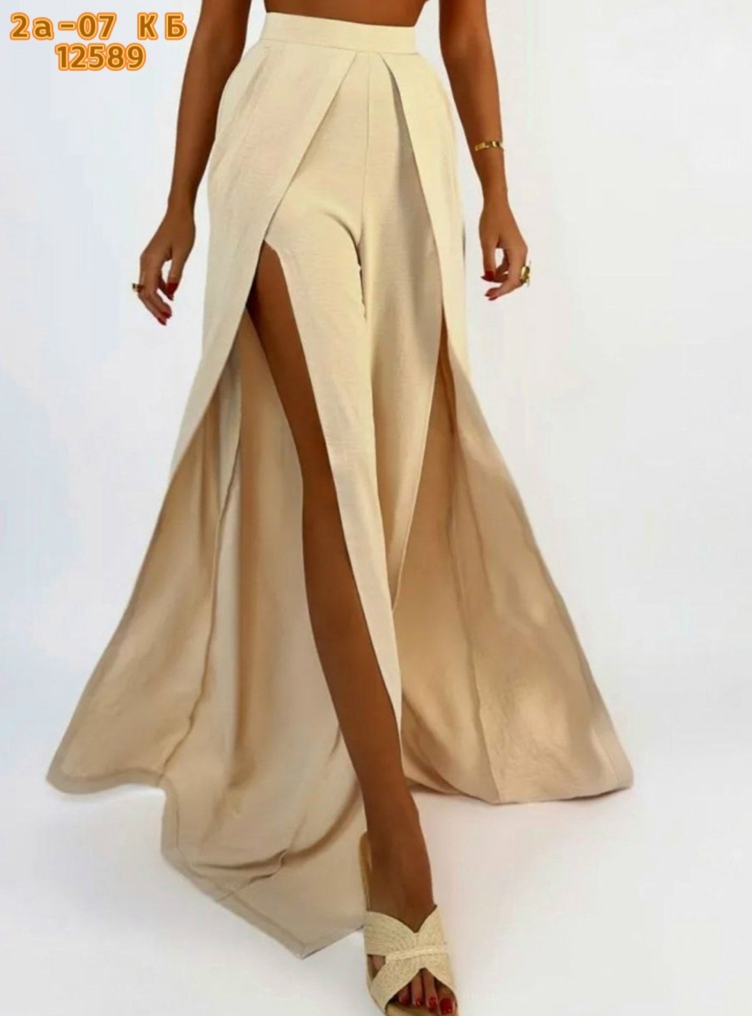 брюки палаццо с разрезами,женские летние брюки палаццо,шифоновые брюки палаццо,бежевые брюки палаццо,брюки палаццо с завышенной талией