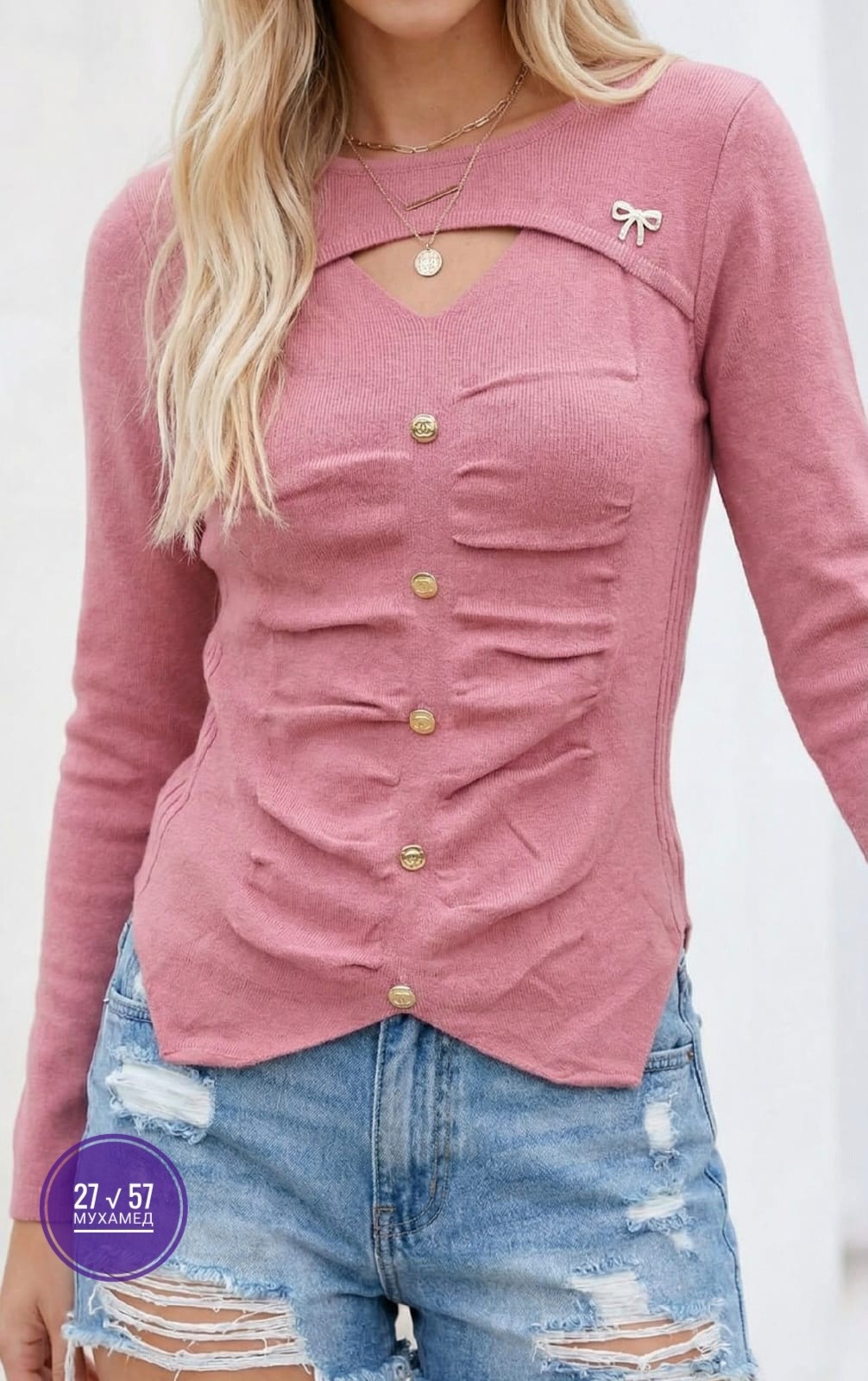 джемпер с пуговицами,кофта женская,кофта на пуговицах,джемпер с декоративными пуговицами,модный джемпер