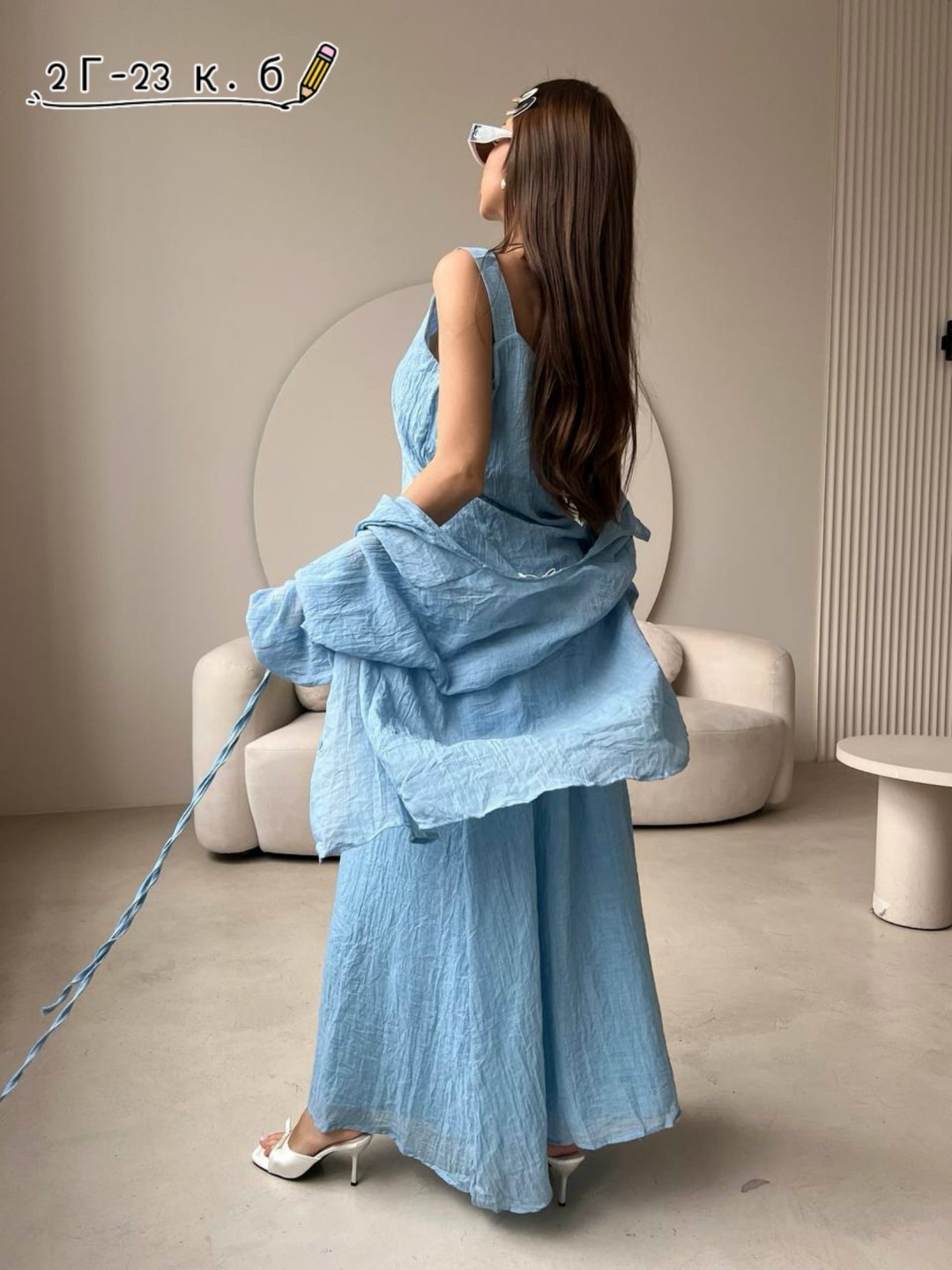 стильные костюмы,женский костюм,костюм льняной брючный,костюм голубой,льняной брючный костюм женский