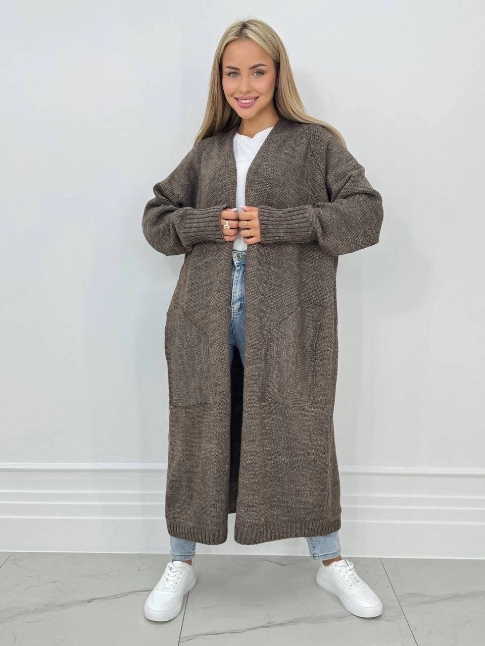 базовый длинный вязаный кардиган,кардиган,кардиган теплый kotam 252110410,кардиган теплый kotam,кардиган вязаное