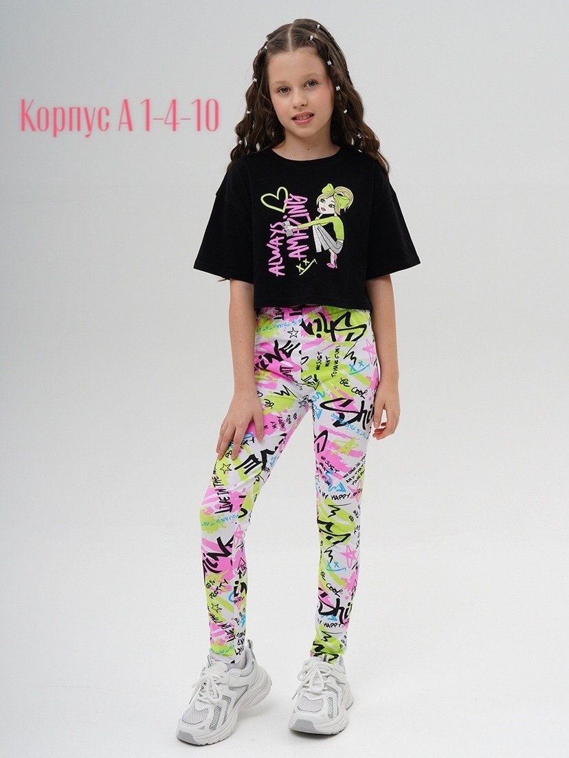 легинсы для девочки playtoday,легинсы с футболкой детские,легинсы с принтом,леггинсы комплект,легинсы для девочек