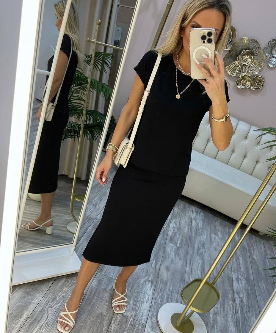 костюм с юбкой,юбка и топ,стильное платье,юбка трикотажная,костюм юбка и топ