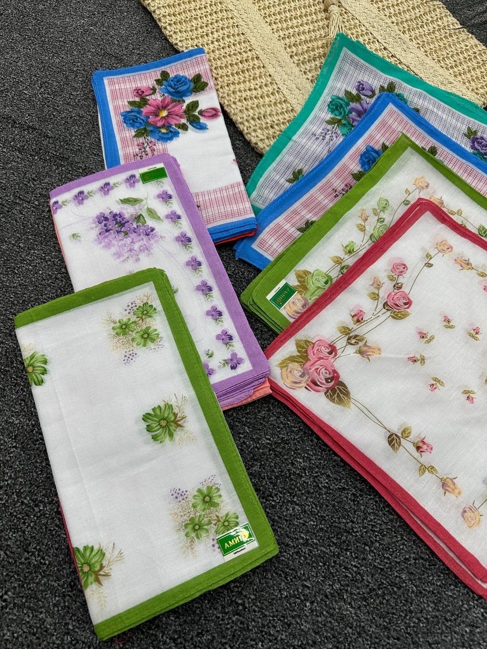 носовые платки,платочки носовые,носовые платки женские,набор женских носовых платков,носовые платки хлопковые