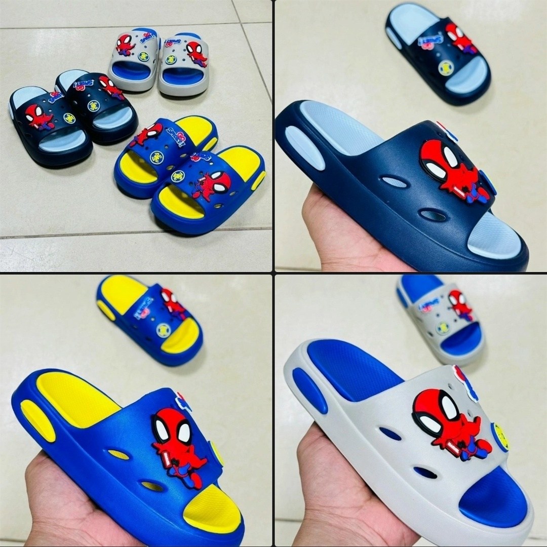 детские тапочки для мальчиков,тапочки для мальчика,шлепанцы детские,тапочки спайдермен,