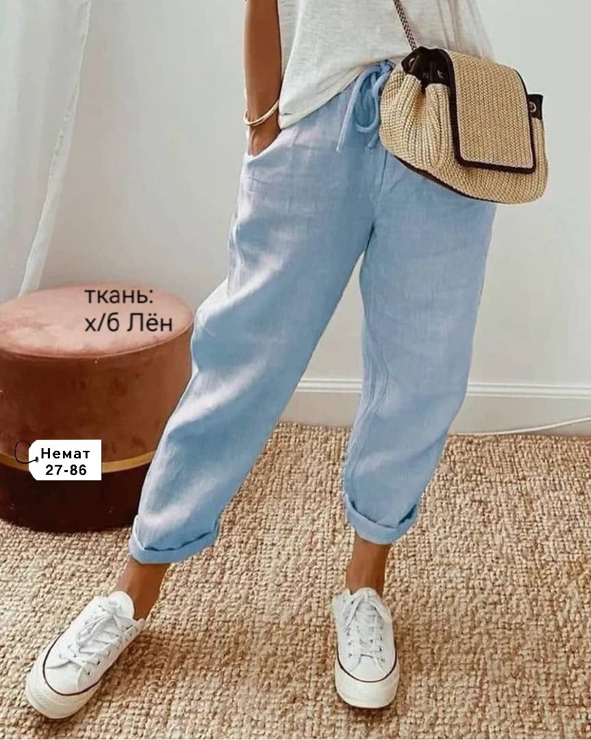 женский брюки,повседневные брюки,брюки женские из хлопка и льна,штаны лен,брюки летние женские