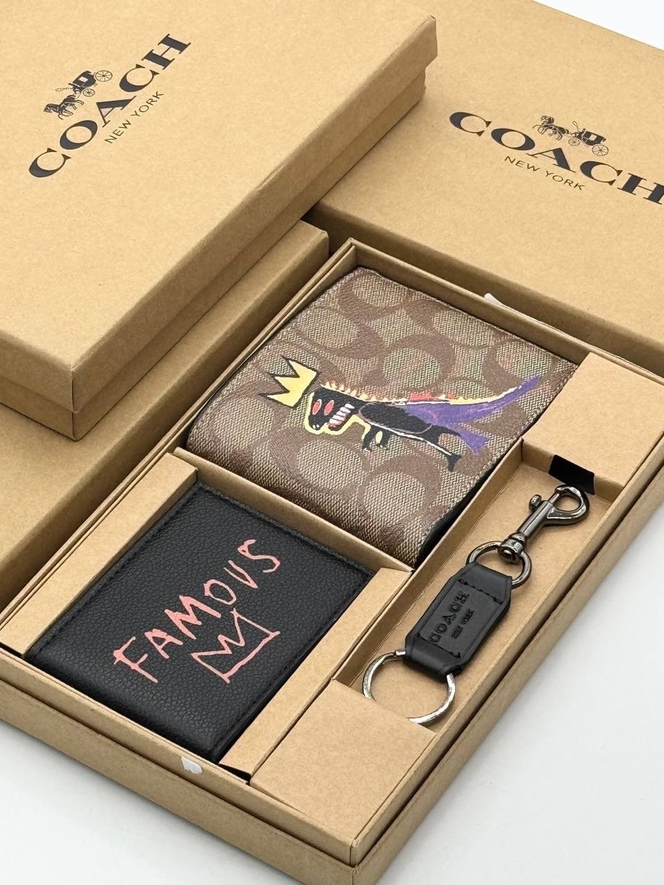 кошелек coach,мужские кошельки,мужские аксессуары,упаковка подарочная,подарочная коробка