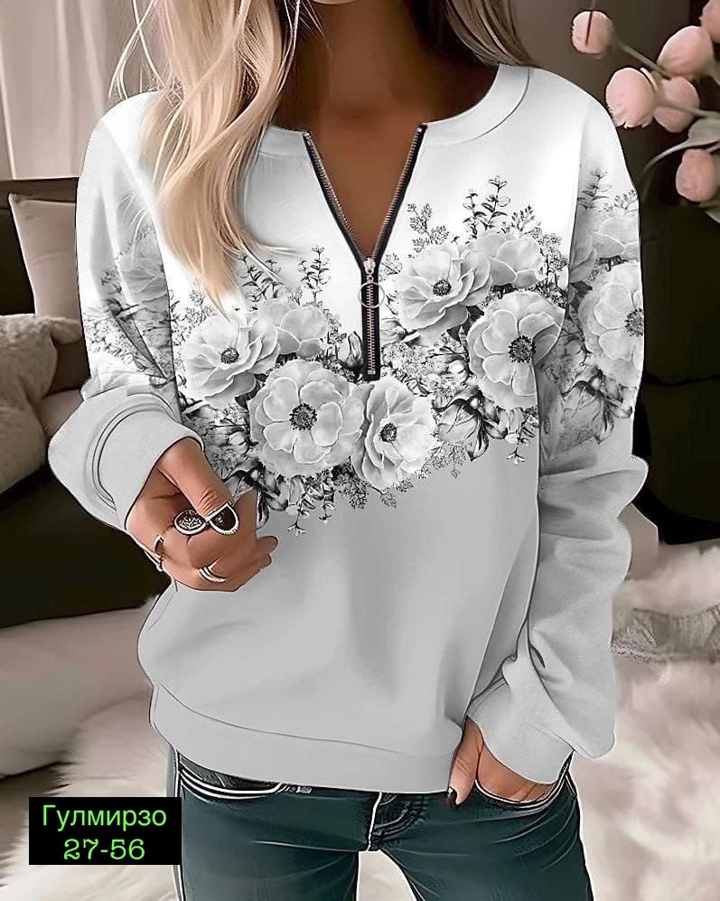 женское толстовка,женская кофта,свитшот женская,свитшот с цветочным принтом,толстовка с цветочными