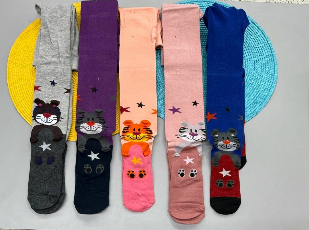 колготки детские,колготки детские махровые,колготки для девочек,колготки с кошками роза 9906,детские колготки для девочек