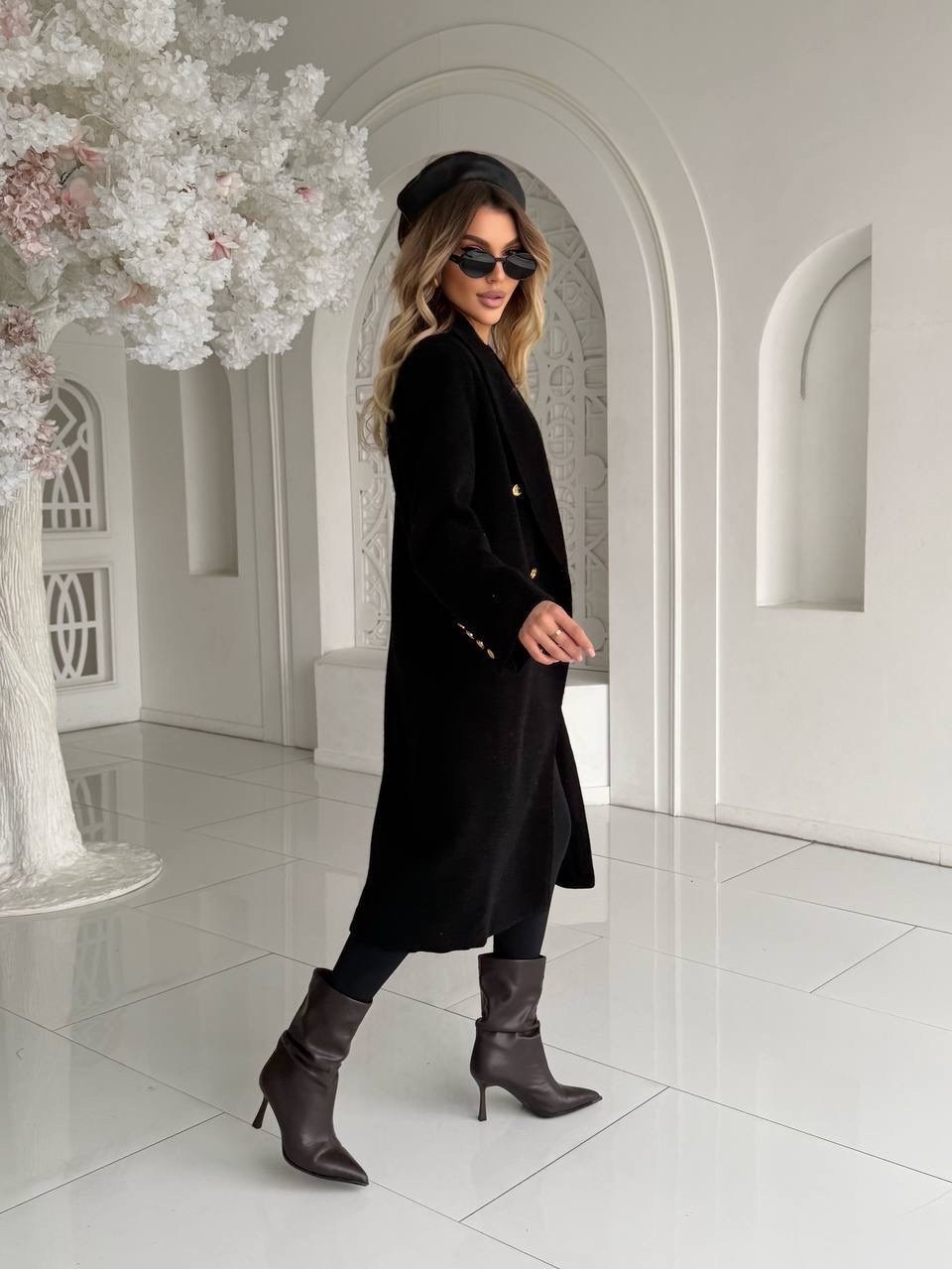 пальто женское,стильное пальто,пальто с пуговицами,шерстяное пальто,пальто женское черное