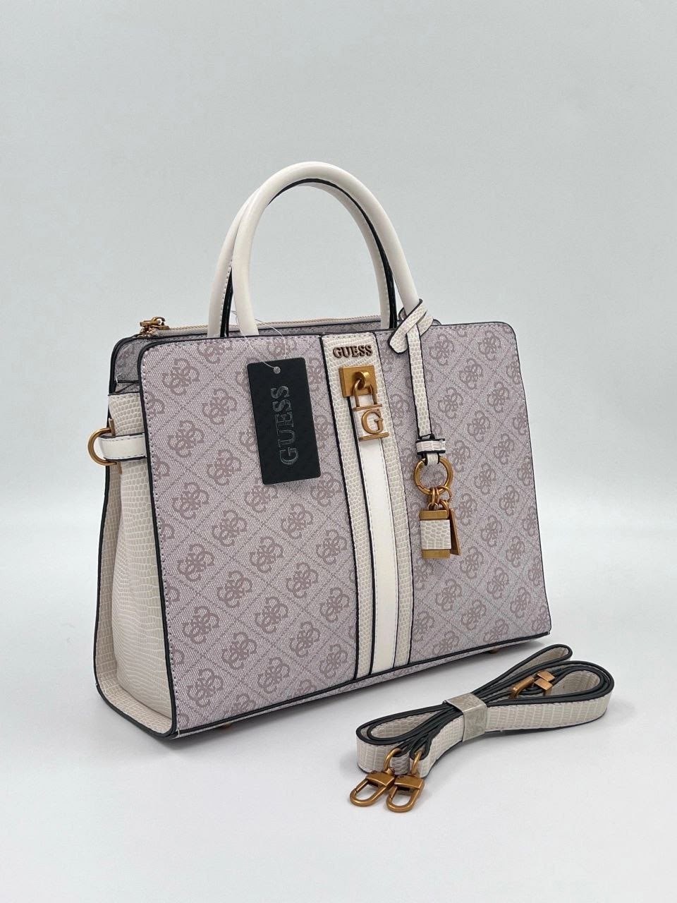 сумка женская guess,cумка guess,сумка женская guess hwvz8734060 черный,сумка guess с замочком и вертикальными вставками, черный,сумка женская guess hwvb85 черный