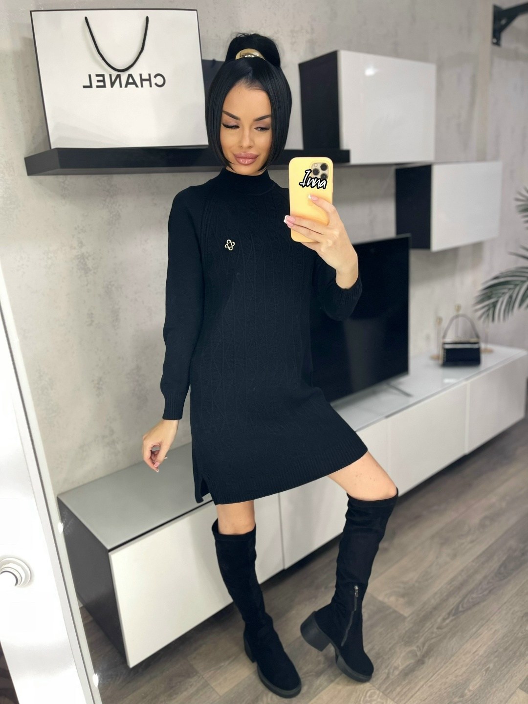 стильное платье,теплые платья,платье туника,платье женское черное,платье женское приталенное