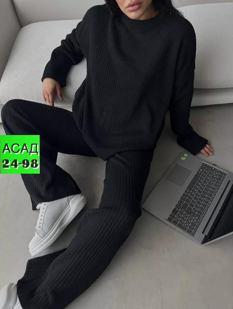 трикотажные костюмы,женские костюмы,костюм женский: свитер и штаны (one size 42-48) арт. 1385089,трикотажный костюм двойка qu style,трикотажный костюм женский