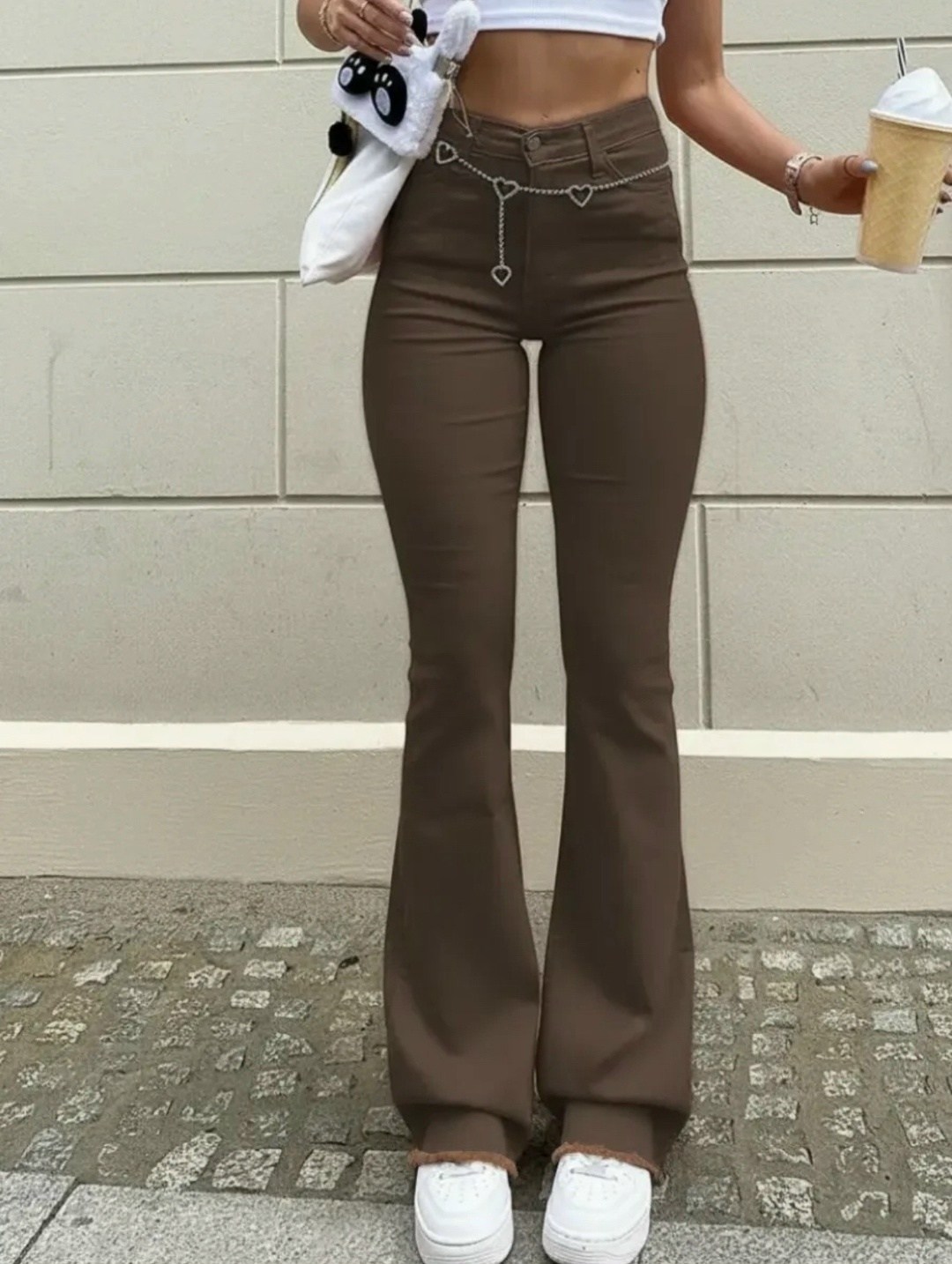 коричневые джинсы клеш женские,женские джинсы клеш,брюки клеш с высокой талией,женские джинсы в стиле ретро с широкими штанинами для повседневных брюк с высокой талией,женские джинсовые брюки с широки
