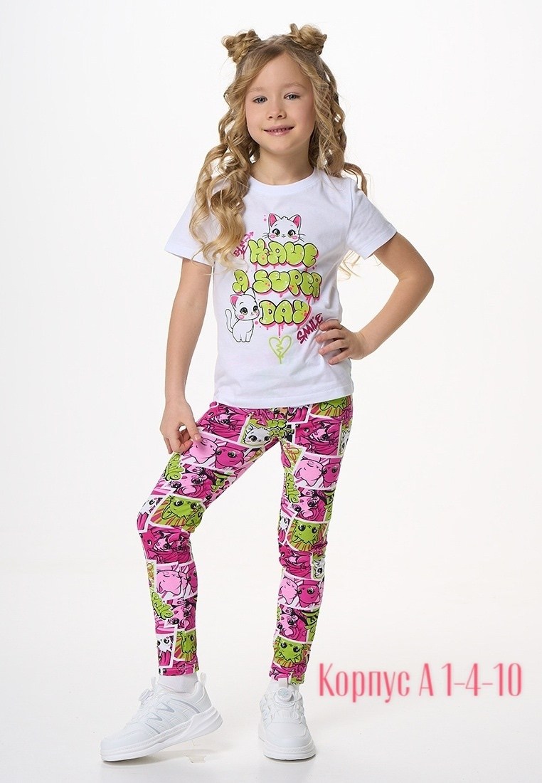 легинсы для девочки playtoday,легинсы с футболкой детские,легинсы с принтом,леггинсы комплект,легинсы для девочек