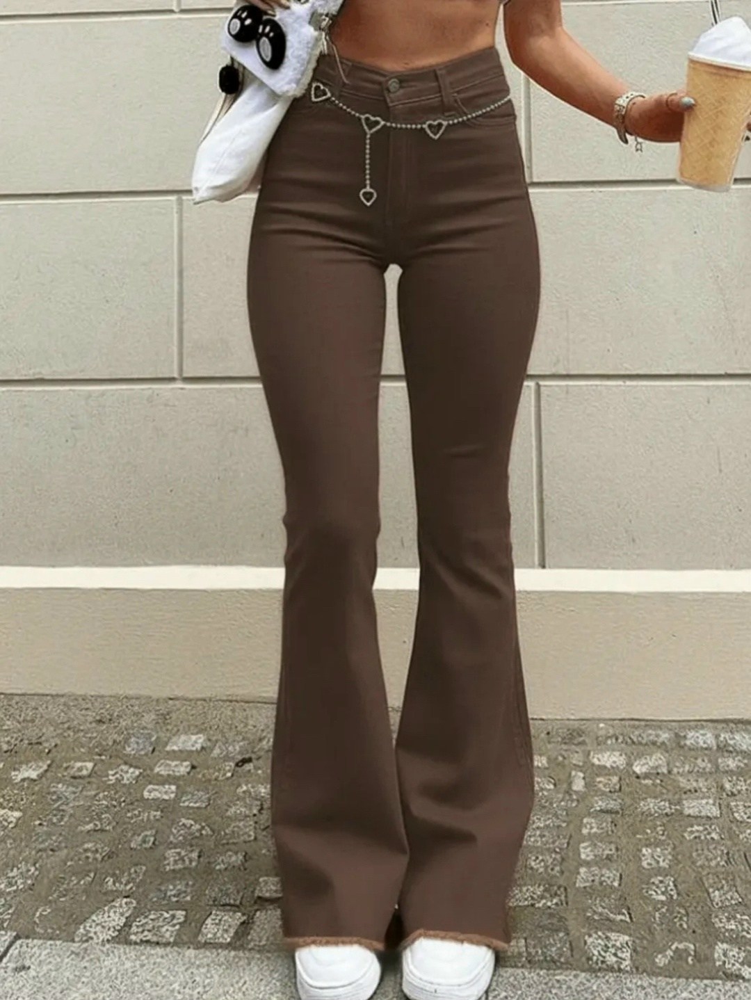 коричневые джинсы клеш женские,женские джинсы клеш,брюки клеш с высокой талией,женские джинсы в стиле ретро с широкими штанинами для повседневных брюк с высокой талией,женские джинсовые брюки с широки