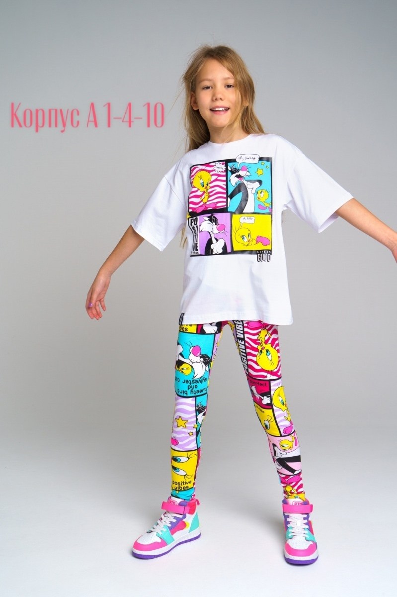 легинсы для девочки playtoday,легинсы с футболкой детские,легинсы с принтом,леггинсы комплект,легинсы для девочек