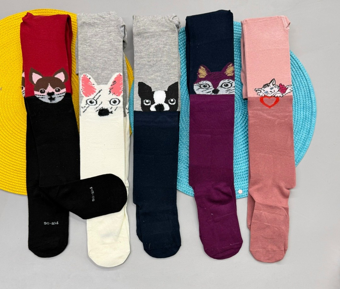 колготки с кошками роза 9906,колготки детские,детские колготки с кошками,колготки для девочек,колготки детские для девочек