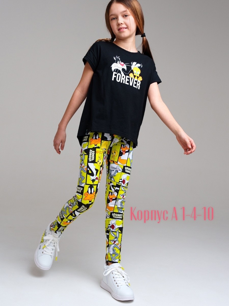 легинсы для девочки playtoday,легинсы с футболкой детские,легинсы с принтом,леггинсы комплект,легинсы для девочек