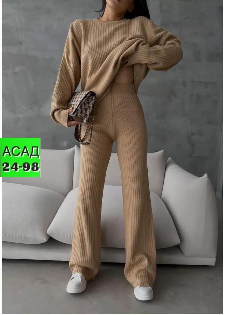 трикотажные костюмы,женские костюмы,костюм женский: свитер и штаны (one size 42-48) арт. 1385089,трикотажный костюм двойка qu style,трикотажный костюм женский