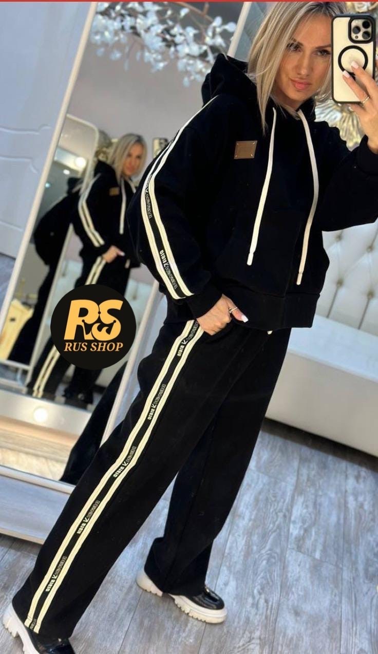 велюровый костюм чемпион,костюм с лампасами,женские костюмы на флисе,женский спортивный костюм велюр чёрный с лампасами,костюм спортивный женский