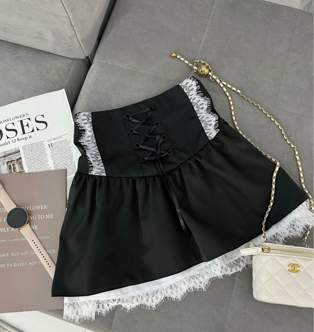 юбка женская,кружевная мини юбка,юбка на завязках,юбка с кружевами,юбка чёрная