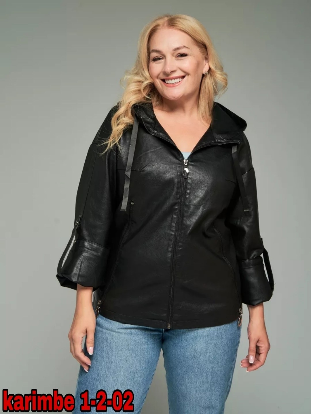 женская кожаная куртка из эко-кожи с капюшоном мосмеха,женская кожаная куртка из эко-кожи с капюшоном,куртка кожаная,женская кожаная куртка,кожаная куртка женская мосмеха 8023320 черная 58 ru