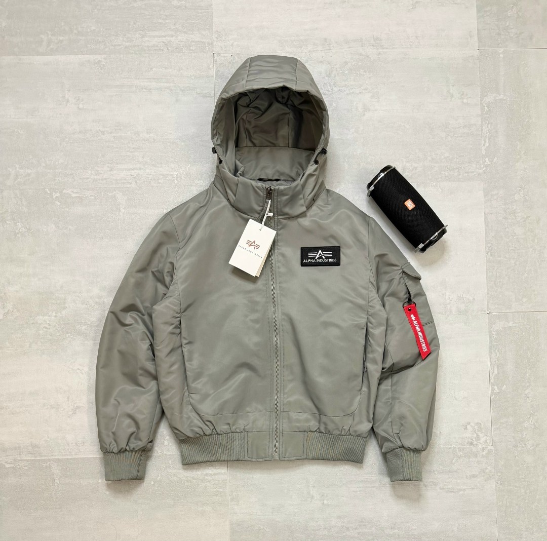 куртка alpha industries ma-1 tt hood custom зелено-серая,межсезонная куртка alpha industries ma-1 хаки,бомбер alpha industries ma 1,alpha industries куртка hooded ma1,куртка бомбер