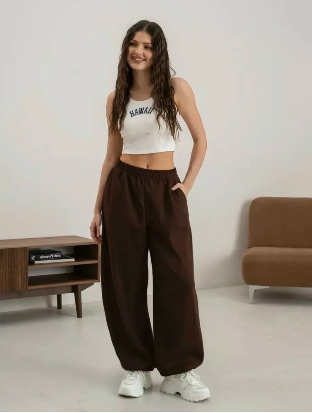 спортивные брюки женские телодвижения brukizshp3p-s-1/ коричневые s,спортивные брюки,широкие брюки,трикотажные брюки,женские спортивные брюки