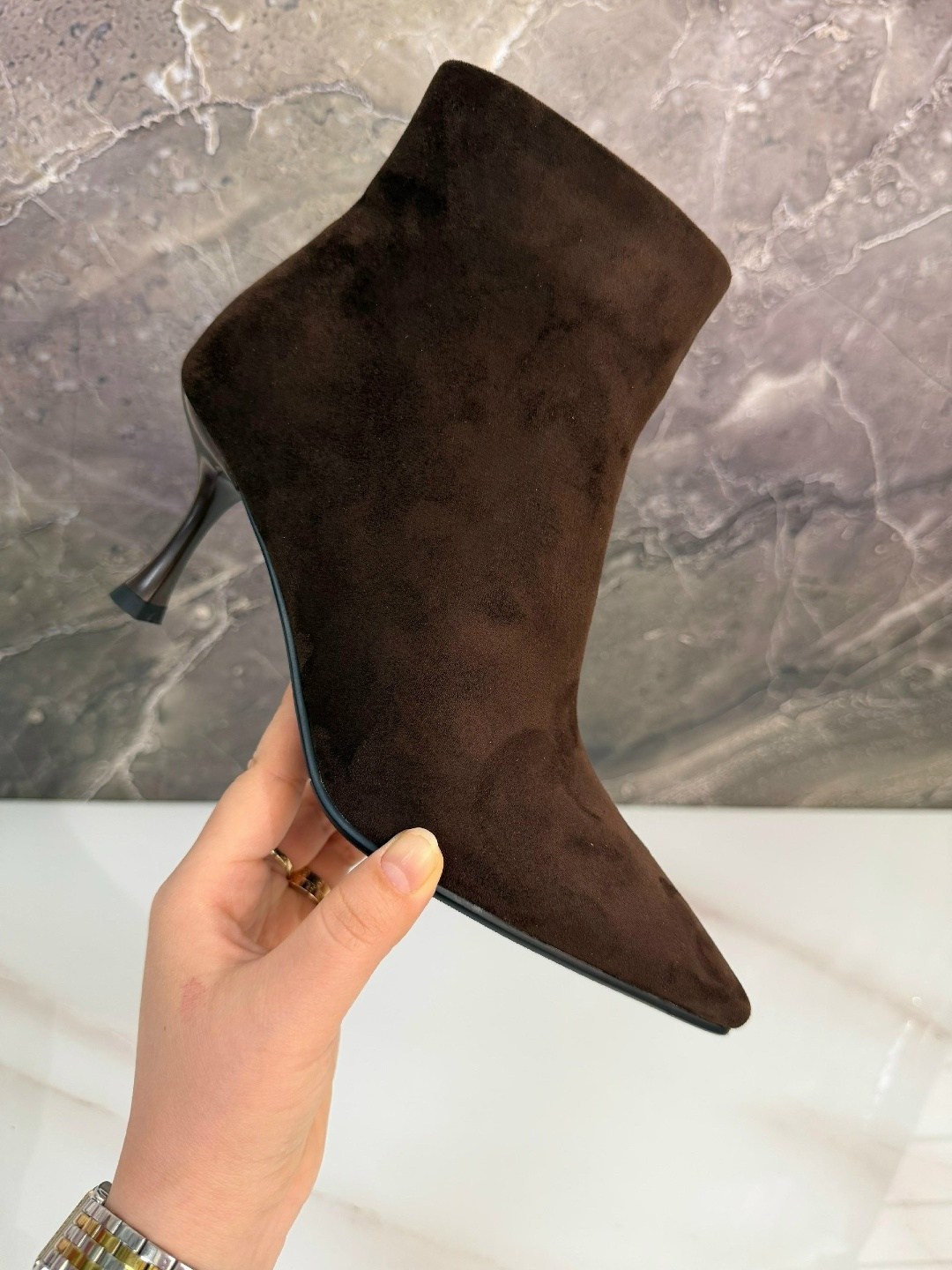 ботильоны женские,коричневые ботильоны,,кожаные ботильоны на шпильке с острым носом obba 418743909,стильные ботильоны
